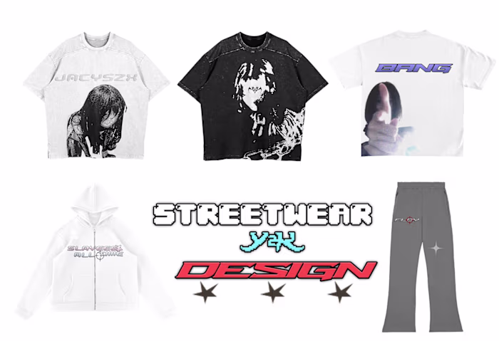 i will make streetwear, y2k, grunge outfit design