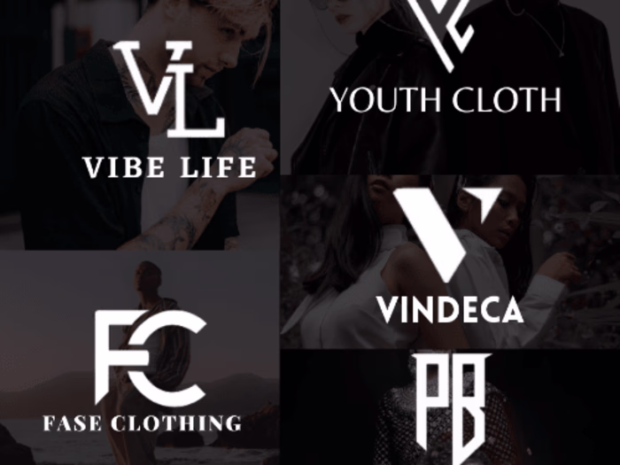 I monogram, apparel text dj band music boutique clothing logo's 
