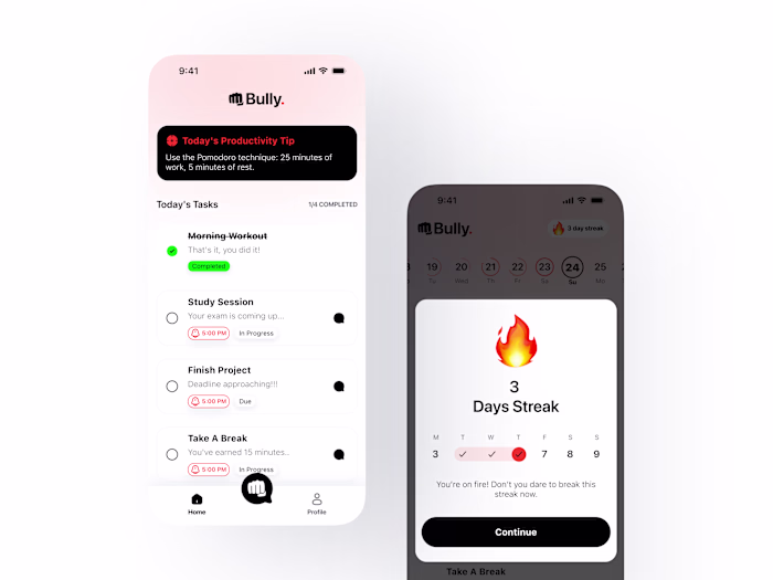 Bully — The No-Excuses Task Master