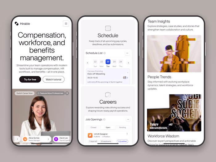 Hirable - HR Management Responsive Landing Page