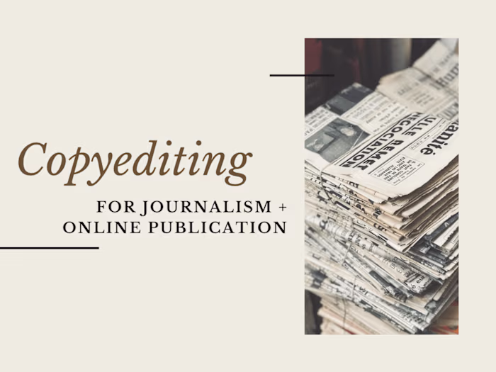 No. 1: Copyediting for Journalism