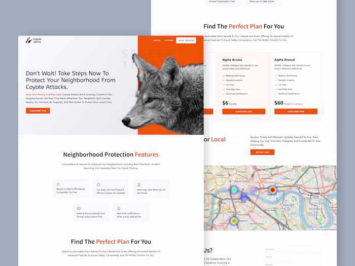 Coyote - React.js Website Design