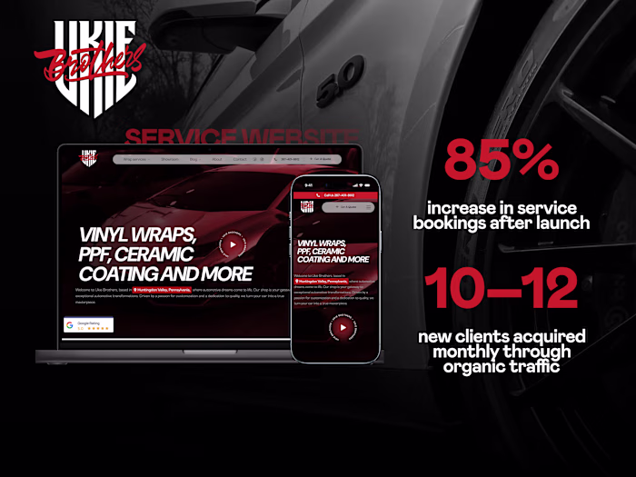 UI/UX Website Design for an Automotive Services Website