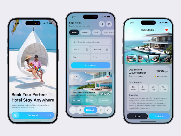Travel Booking Mobile App UI