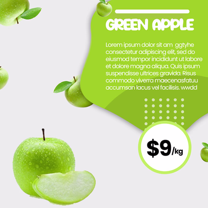 Fresh & Vibrant Fruit Poster Design – Bold Colors, Healthy Vibes