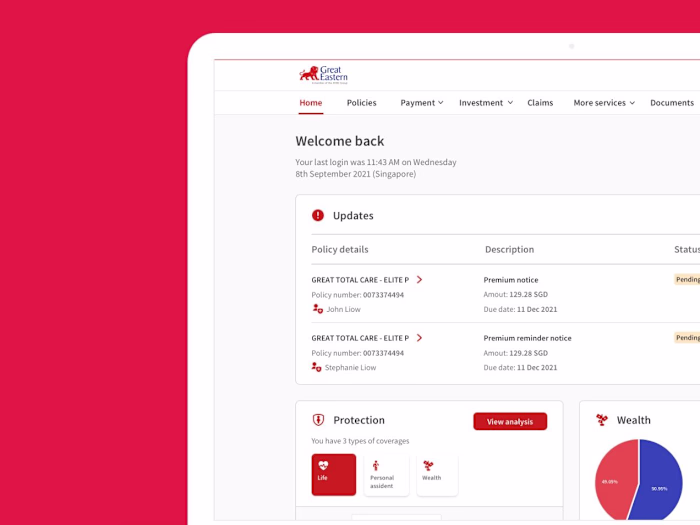 Redesigning insurance web portal