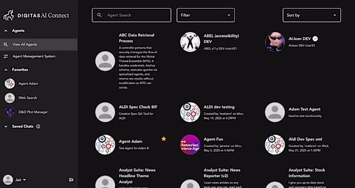 Front-End Development for Digitas AI Platform