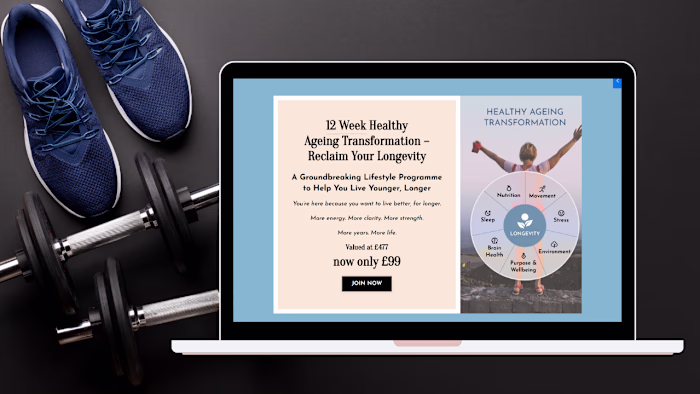 Kajabi Sales Funnel and Course Ecosystem for Longevity Coach