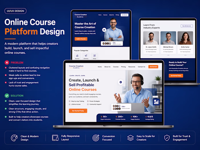 Problem:

Most online course platforms feel