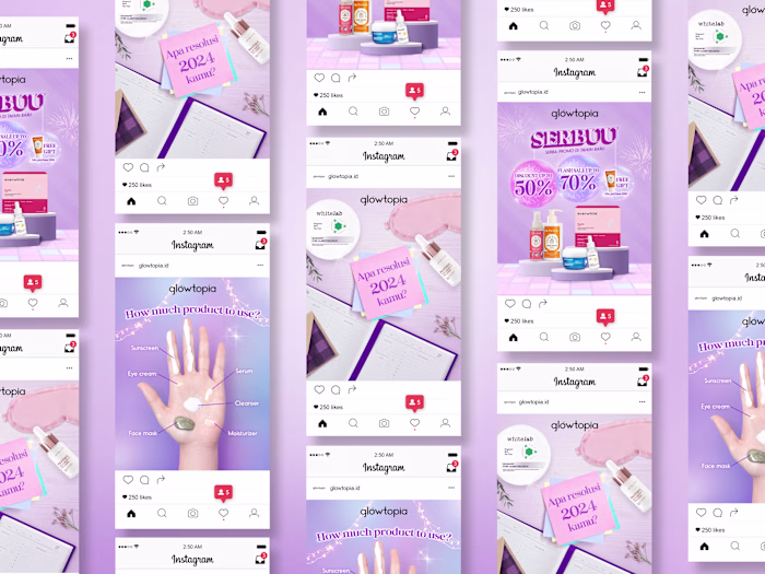 Instagram Social Media Content Designs for Company Brands