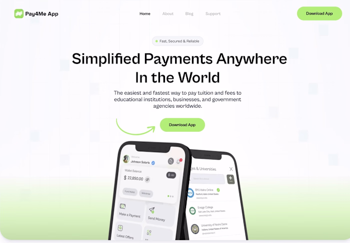 Pay4me App Landing Page Redesign