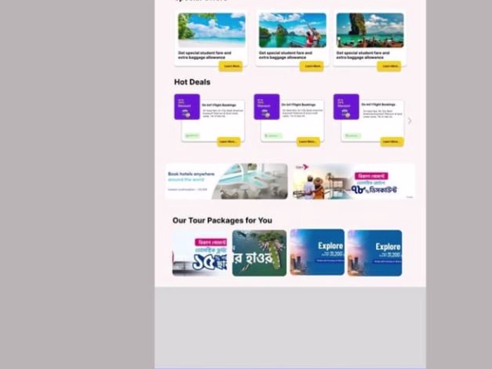 Travel booking website design 