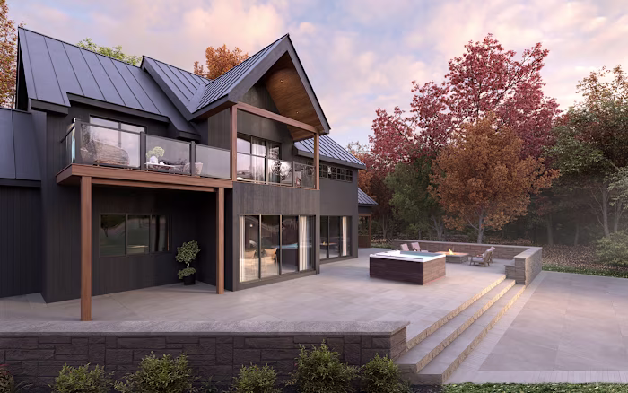 3D visualization of a jacuzzi in the exterior