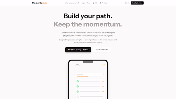 Momentumm is Github for personal