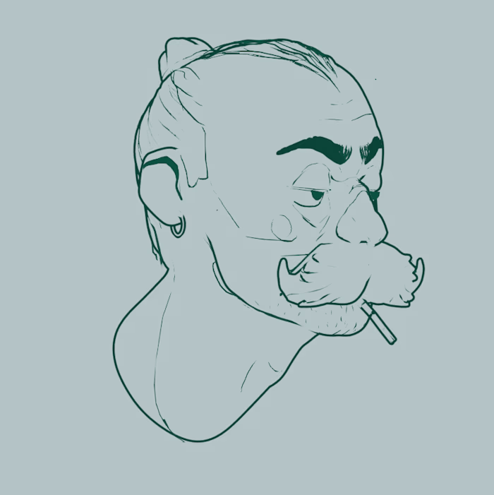 Tried a 2D shader on head sculpt Character - @deathandmilk_ ...
