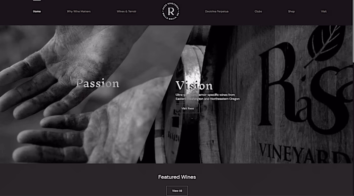 Rasa Vineyards Website and E-Commerce Redesign
