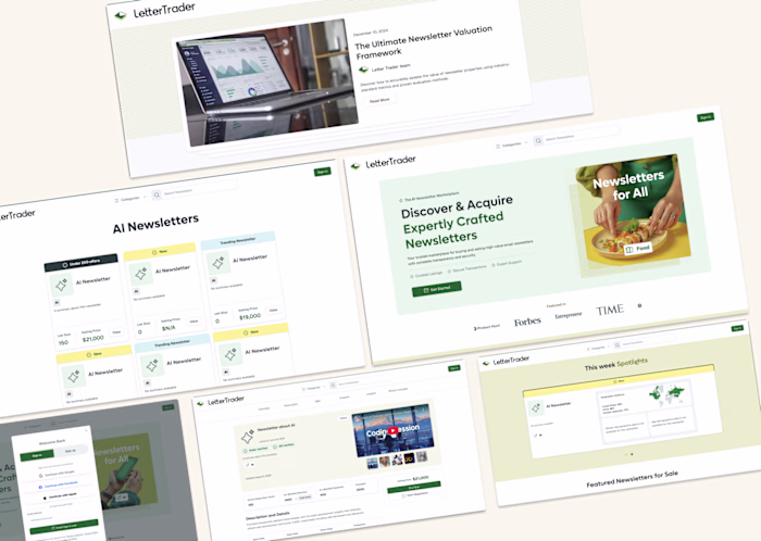 Frontend Development for LetterTrader Marketplace