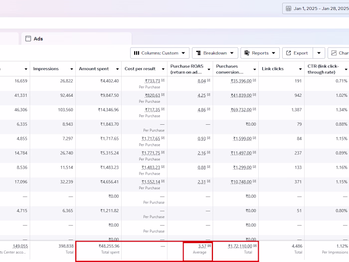 Achieved 3.5x+ ROAS for Supplement Brand in 1 Month