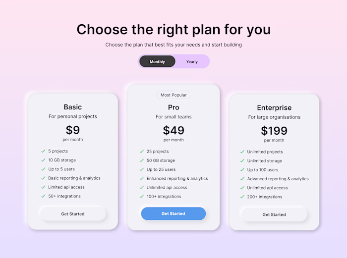 Pricing Page