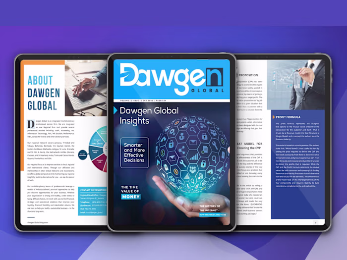 Digital Business Magazine Design for Dawgen Global! Designed...