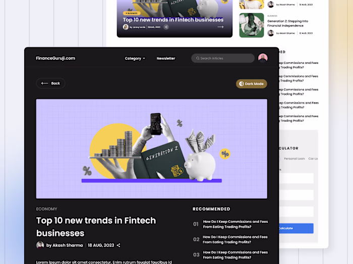 Finance Guruji - UI Design