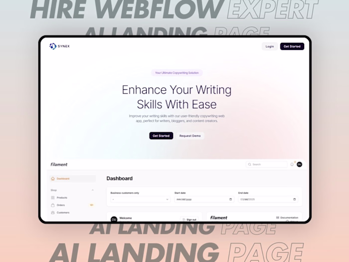 AI Landing Page Design on Webflow