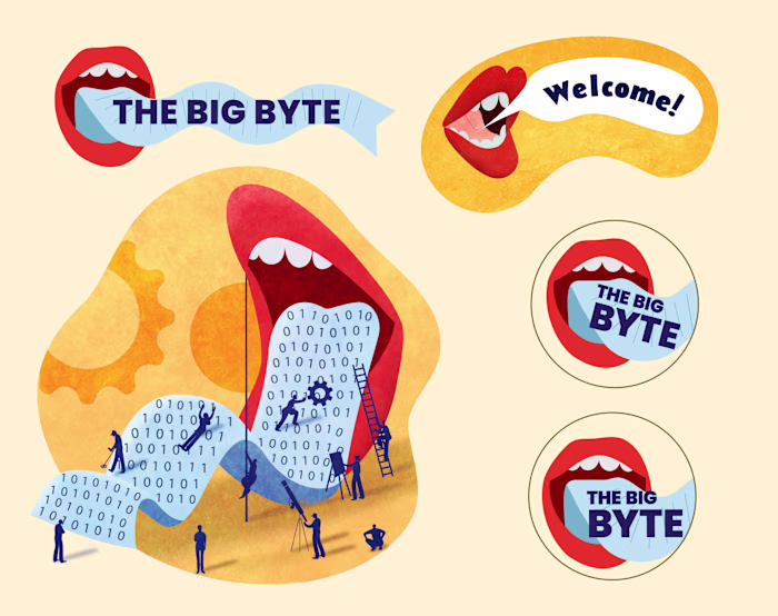 The Big Search - Illustrations + Logo for a Substack Newsletter 