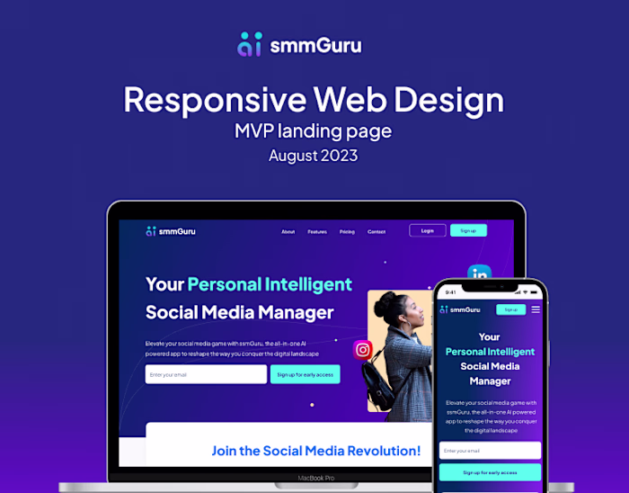 Responsive Web Design -MVP landing page on Behance