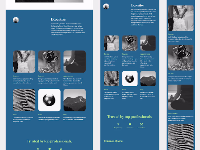 Landing page for Transformational Self-Development Coach 💫✨