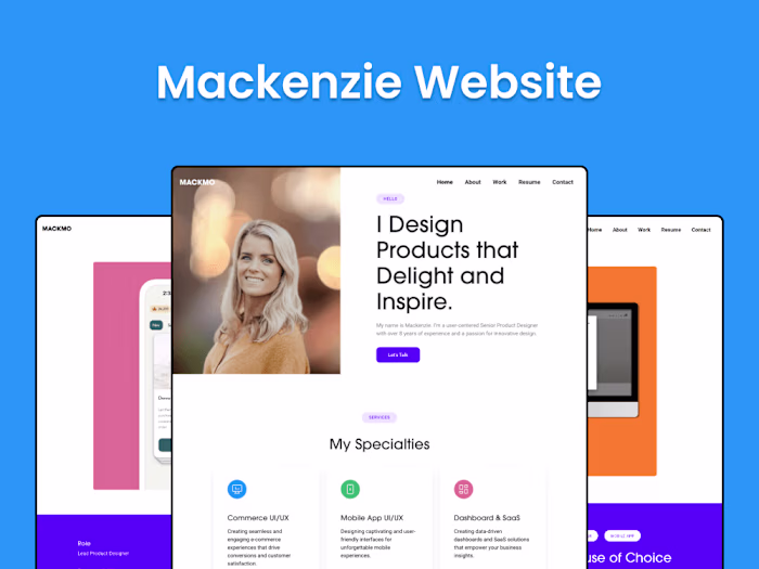 Dynamic Portfolio Website for Mackenzie Morse– Next.js, Tailwind