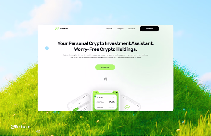 Redxam Crypto: B2C Saas Website Figma Design