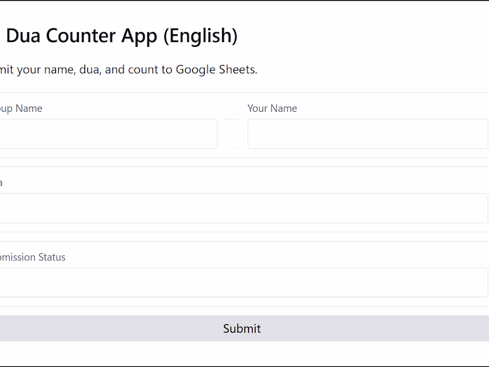 Dua Counter App Development