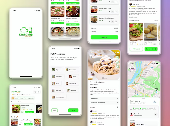Kitchcomp Food Delivery App Design