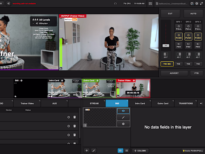 Training Sessions Live Stream Production
