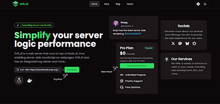 SVRJS Website Redesign
