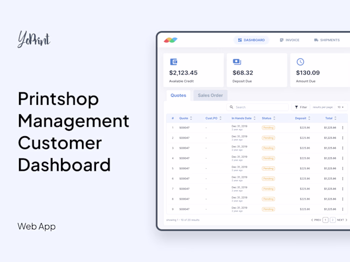 YoPrint - Customer Dashboard Redesign