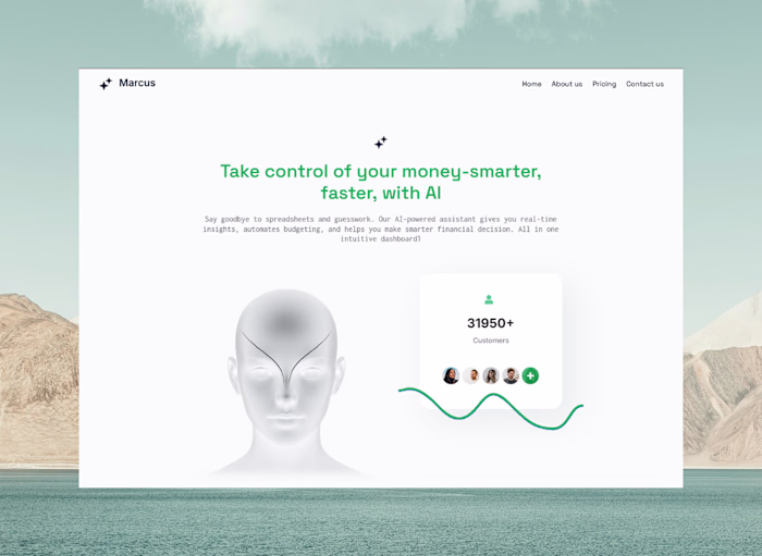 AI Finance Landing Page Design
