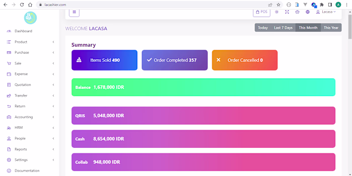 LaCashier - Web-based Point of Sale (POS) for F&B