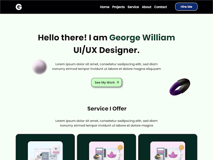 Portfolio Website UI/UX Design