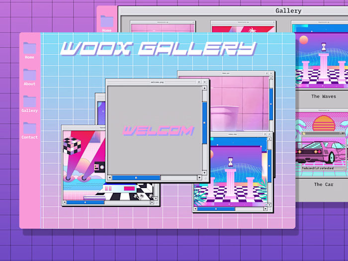 Vaporwave Art Galley / Web Design / Landing Page :: Behance