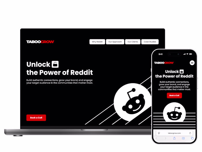 Landing Page Design and Development for Taboogrow