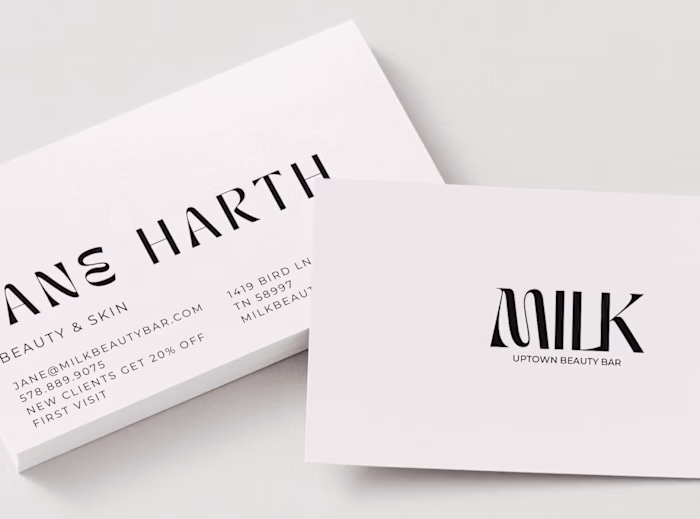 Milk Beauty Bar Business Cards