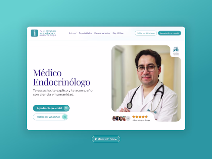 Web design and implementation for a physician's website.