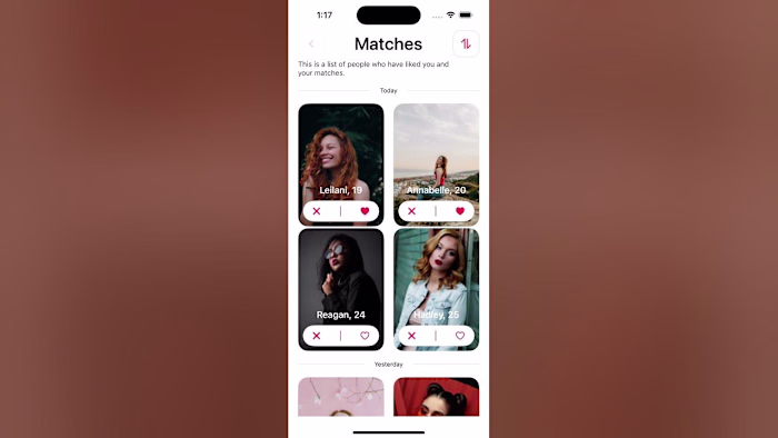 Dating app iOS app