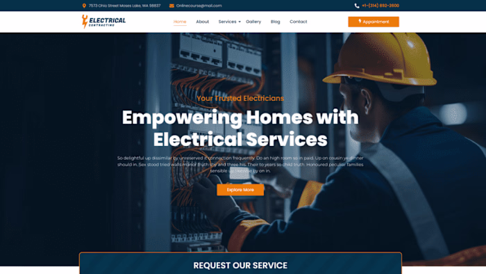 Electrical Company Website Template