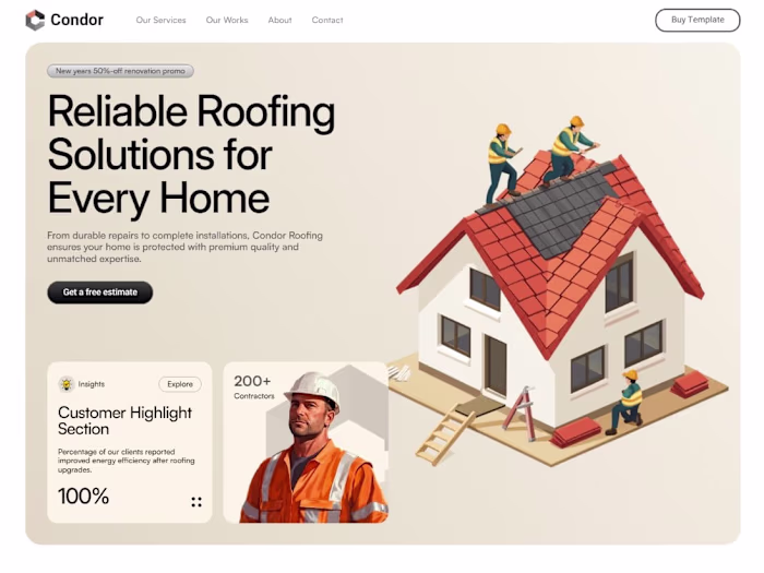 Condor Construction Website - Built In Framer