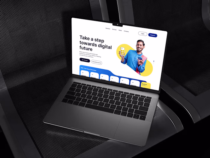Website design for a digital payment services platform