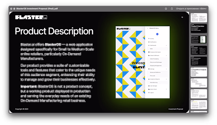 Investment Proposal for BlasterOS