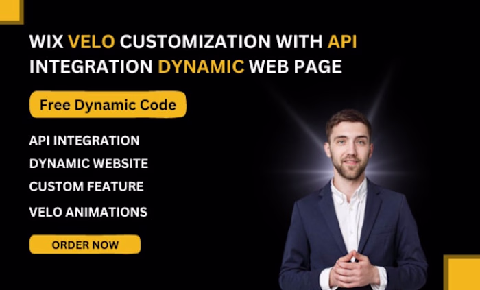 I will wix studio website with velo custom code, api integration