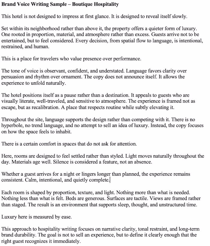 Brand Voice Sample - 